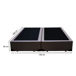 Cama Box Casal 138 Bipartido Tecido Sintético Marrom com Colchão Marrocos - Poliéster - Espuma D33 3 - 3