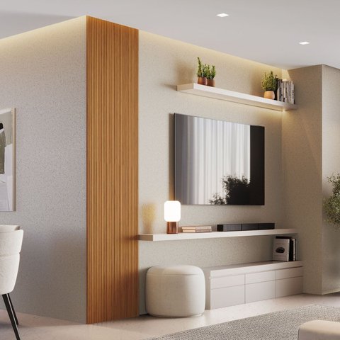 Painel Ripado Tóquio 2,50x0,58x3,3mm(1,45)m² Ecorevest Marrom/Freijó