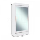 Ver imagem 4 de GuardaRoupa Solteiro Lyon 2 Portas de Correr 2 Gavetas Espelhado Branco Doripel Móveis