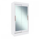 Ver imagem 2 de GuardaRoupa Solteiro Lyon 2 Portas de Correr 2 Gavetas Espelhado Branco Doripel Móveis