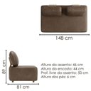 Ver imagem 3 de Sofa Modular 2 Lugares e Chaise Block Pes Madeira Courino Tcs 729 Moll
