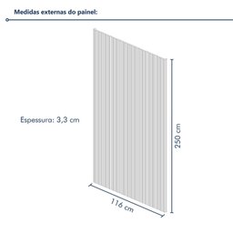 Painel Ripado Tóquio 2,50x1,16x3,3mm(2,9)m²  Ecorevest - 7