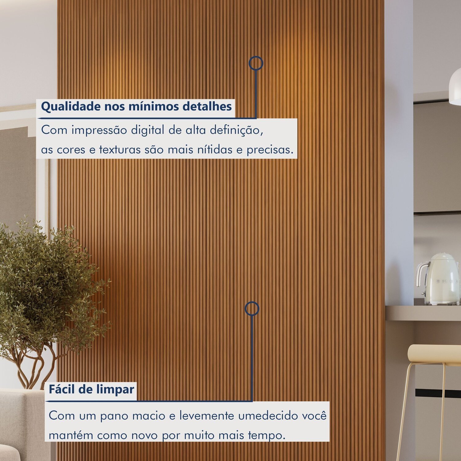 Painel Ripado Tóquio 2,50x1,74x3,3mm(4,35)m²  Ecorevest - 5