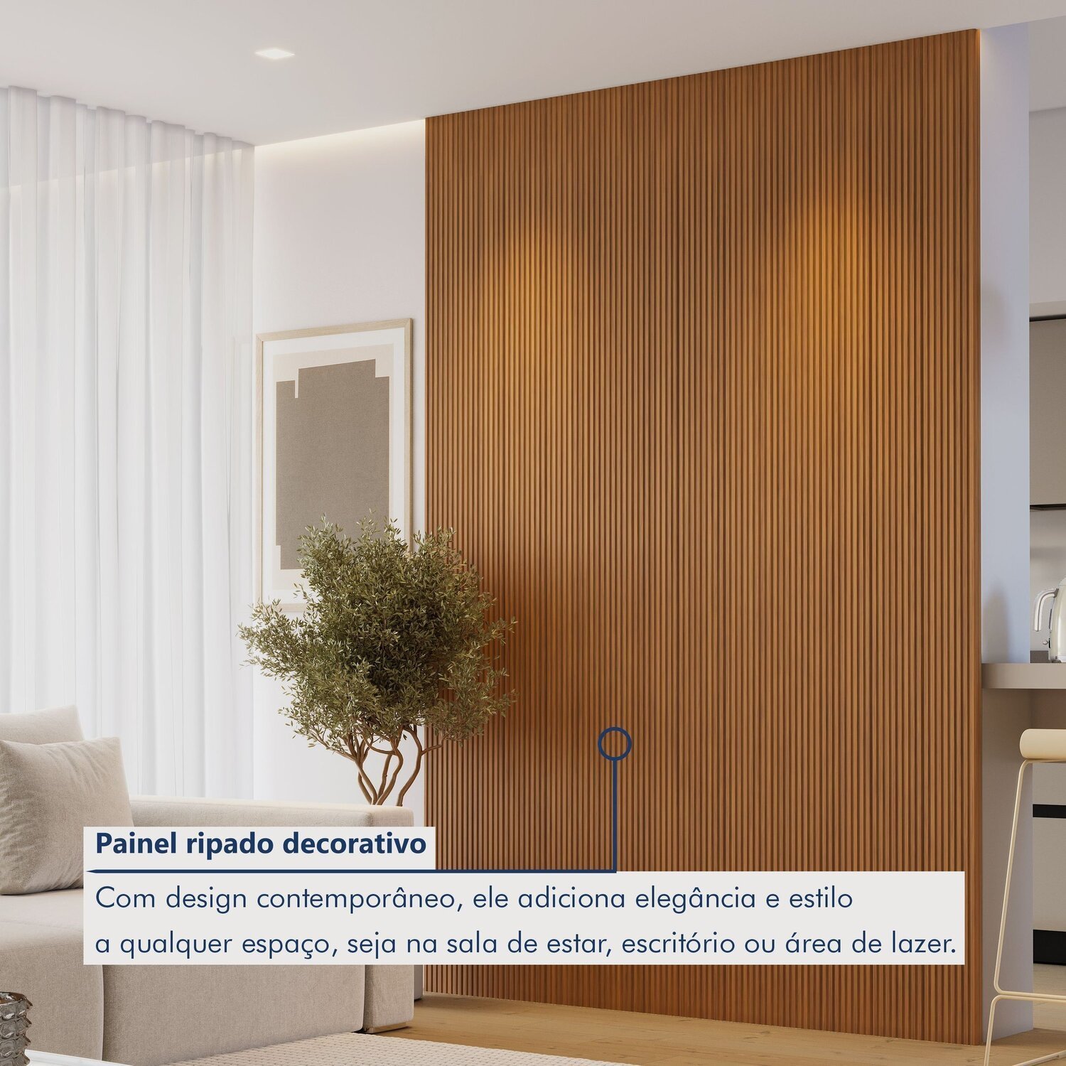 Painel Ripado Tóquio 2,50x1,74x3,3mm(4,35)m²  Ecorevest - 4