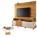 Ver imagem 1 de Estante Home Theater Bold Off White Cinamomo e Mesa de Centro Sky com Tampo de Vidro Cinamomo – Hb M