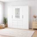 Ver imagem 1 de Guarda Roupa 4 Portas 6 Gavetas 2 Espelhos Xline -grand Line