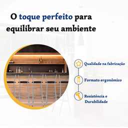 Kit 5 Banquetas para Balcão Flórida Prata Bistrô Ilhas Cozinha Gourmet Bares - 3