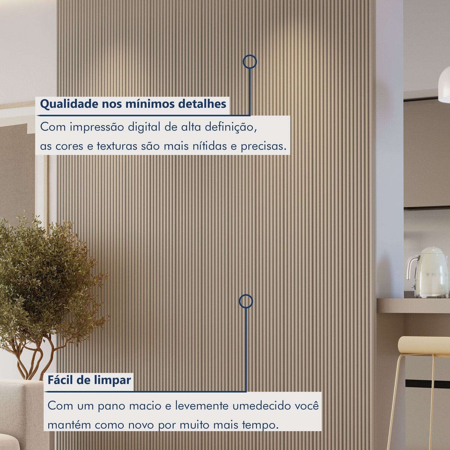 Painel Ripado Tóquio 2,50x1,74x3,3mm(4,35)m²  Ecorevest - 5