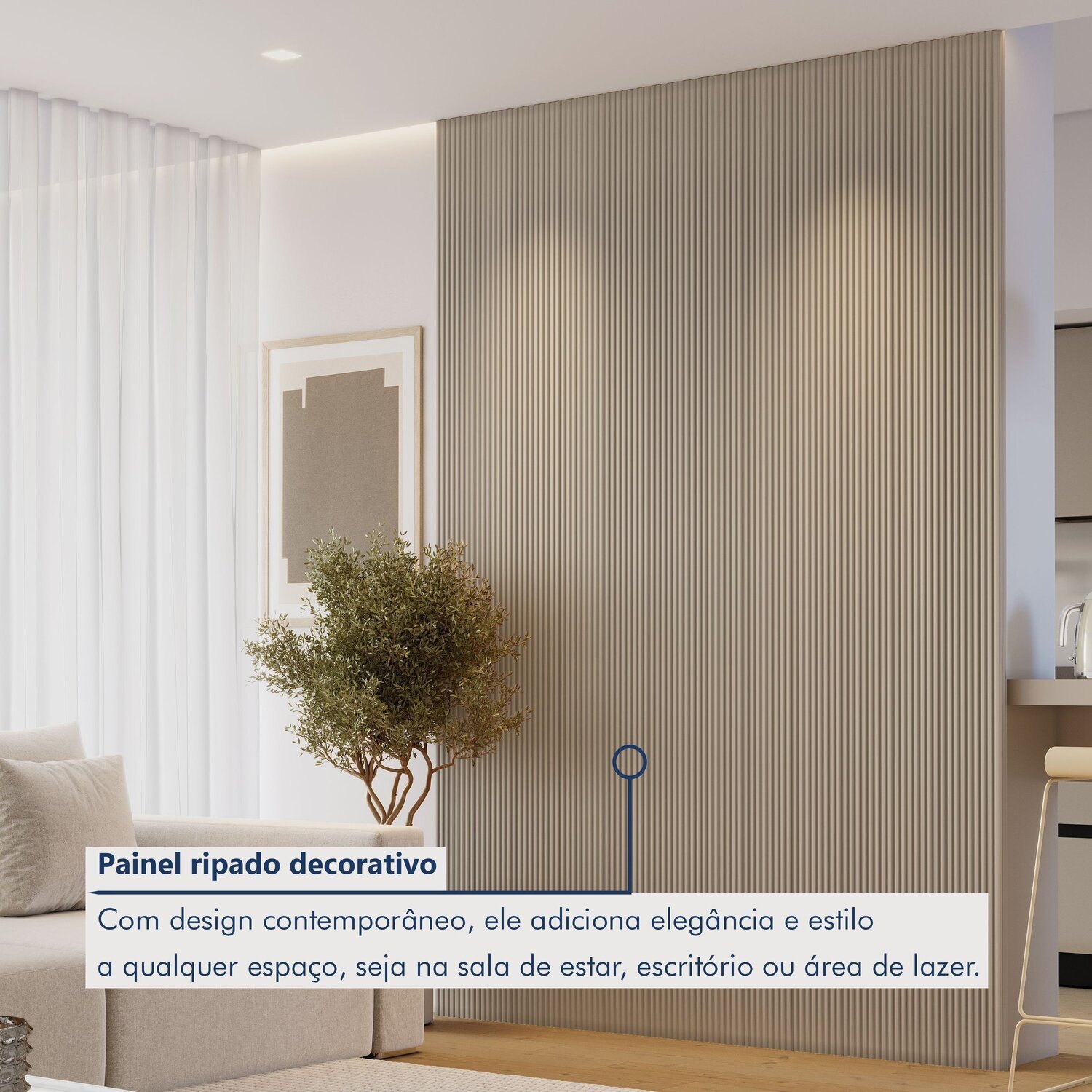 Painel Ripado Tóquio 2,50x1,74x3,3mm(4,35)m²  Ecorevest - 4