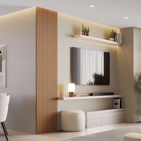 Painel Ripado Tóquio 2,50x0,58x3,3mm(1,45)m² Ecorevest Marrom/Itapuã