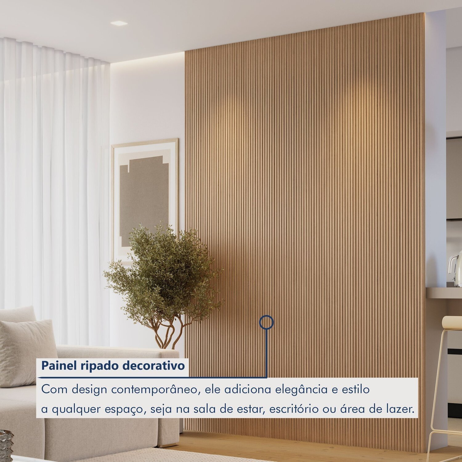 Painel Ripado Tóquio 2,50x1,74x3,3mm(4,35)m²  Ecorevest - 4