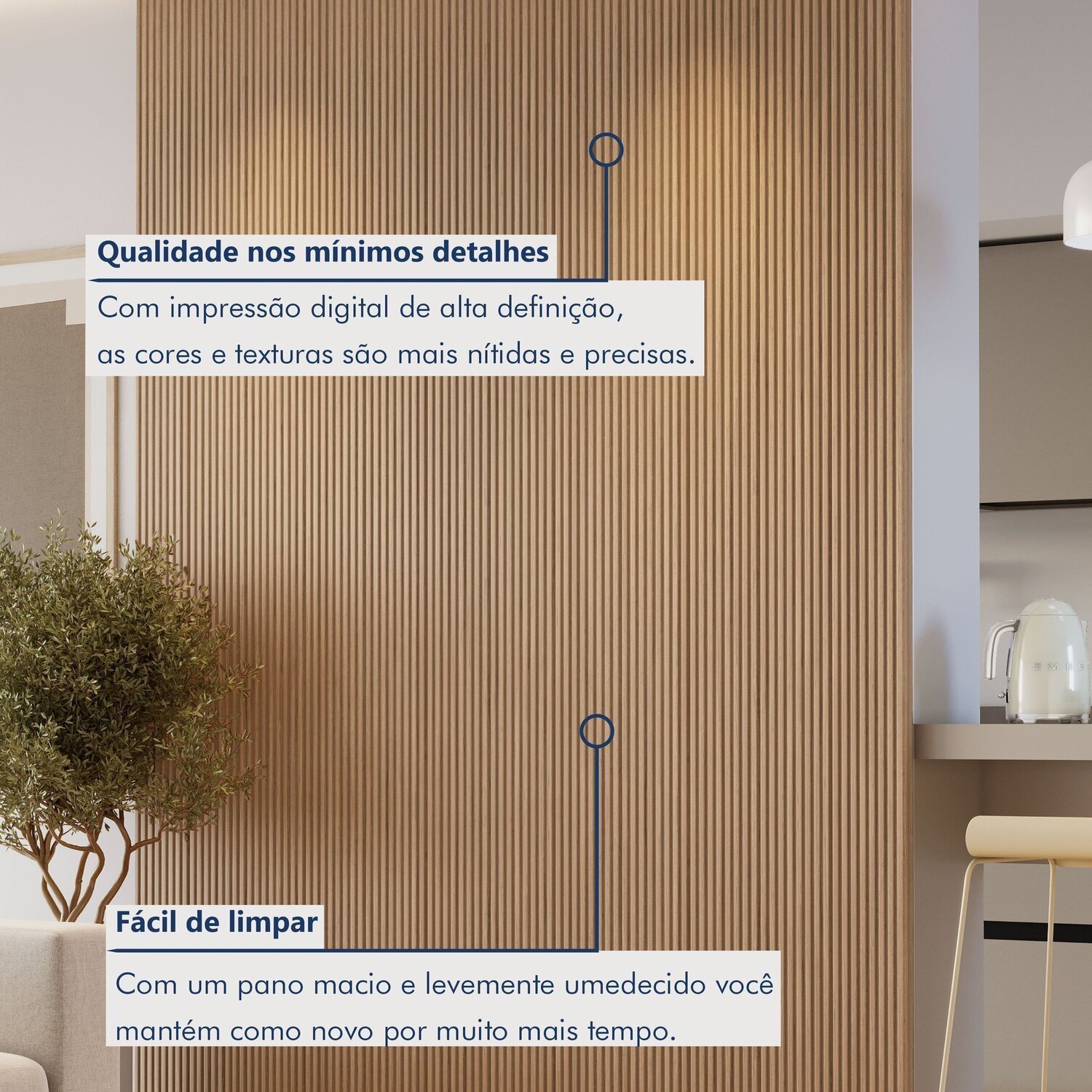Painel Ripado Tóquio 2,50x1,74x3,3mm(4,35)m²  Ecorevest - 5