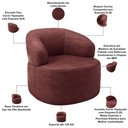 Ver imagem 4 de Kit 02 Poltronas Giratória Orgânica para Sala de Estar Living Helena L02 Linho Bordô - Lyam Deco