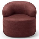 Ver imagem 5 de Kit 02 Poltronas Giratória Orgânica para Sala de Estar Living Helena L02 Linho Bordô - Lyam Deco
