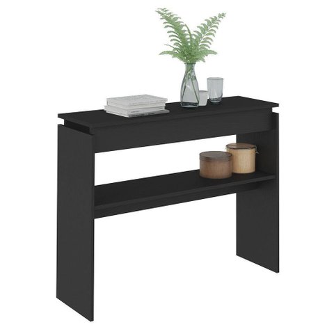 Aparador Para Sala Creta Preto Com 1 Prateleira - Artely