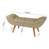 Banco Recamier Berlim C Pés de Madeira 135cm P/ Quarto/sala - LV:BEGE - 2