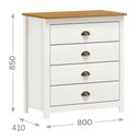 Ver imagem 4 de Cômoda 4 Gavetas Topázio 100% Madeira Maciça para Quarto Branco/Freijó