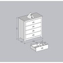 Ver imagem 7 de Cômoda 4 Gavetas Topázio 100% Madeira Maciça para Quarto