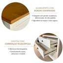 Ver imagem 5 de Cômoda 4 Gavetas Topázio 100% Madeira Maciça para Quarto Branco/Freijó
