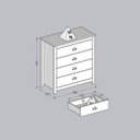Ver imagem 7 de Cômoda 4 Gavetas Topázio 100% Madeira Maciça para Quarto Branco/Freijó