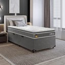 Ver imagem 5 de Cama Box Baú Solteiro + Colchão Life D33 Pillow Top 61x88x188cm - Cinza- e-Shop Casa