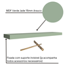 Prateleira Reta Decorativa com Suporte Invisível Mdf 120x20 Plancasa:verde Jade - 5