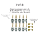 Ver imagem 4 de Seis Suportes de Parede Formato Invisível 15cm Mão Francesa Design Moderno para Prateleira Branco