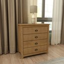 Ver imagem 1 de Cômoda 4 Gavetas Topázio 100% Madeira Maciça para Quarto Marrom/Freijó