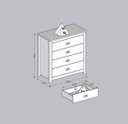 Ver imagem 7 de Cômoda 4 Gavetas Topázio 100% Madeira Maciça para Quarto Marrom/Freijó