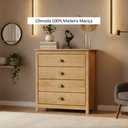 Ver mais imagens de Cômoda 4 Gavetas Topázio 100% Madeira Maciça para Quarto