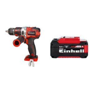 Kit Parafusadeira Te-cd 18 Li-i Brushless Sl 1 Bateria Power X-change 18v 5,2ah Plus Einhell