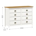 Ver imagem 4 de Cômoda 8 Gavetas Topázio 100% Madeira Maciça para Quarto Branco/Freijó