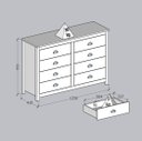 Ver imagem 6 de Cômoda 8 Gavetas Topázio 100% Madeira Maciça para Quarto Branco/Freijó