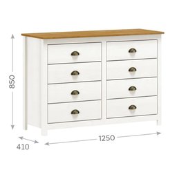 Cômoda 8 Gavetas Topázio 100% Madeira Maciça para Quarto - 4