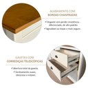 Ver imagem 5 de Cômoda 8 Gavetas Topázio 100% Madeira Maciça para Quarto Branco/Freijó