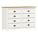 Ver imagem 3 de Cômoda 8 Gavetas Topázio 100% Madeira Maciça para Quarto Branco/Freijó