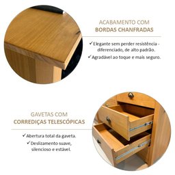 Cômoda 8 Gavetas Topázio 100% Madeira Maciça para Quarto - 5