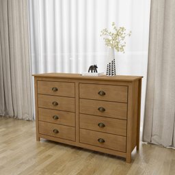 Cômoda 8 Gavetas Topázio em Madeira Maciça para Quarto - 2