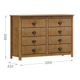 Cômoda 8 Gavetas Topázio em Madeira Maciça para Quarto - 4