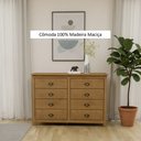Ver mais imagens de Cômoda 8 Gavetas Topázio 100% Madeira Maciça para Quarto Marrom/Freijó