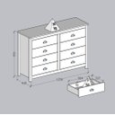 Ver imagem 7 de Cômoda 8 Gavetas Topázio 100% Madeira Maciça para Quarto