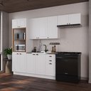 Ver imagem 1 de Cozinha Compacta Modulada Nara 12 Portas 2 Gavetas MDF 270cm Branco Fidelita Móveis