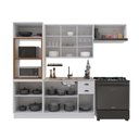 Ver imagem 3 de Cozinha Compacta Modulada Nara 12 Portas 2 Gavetas MDF 270cm Branco Fidelita Móveis
