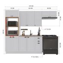 Ver imagem 4 de Cozinha Compacta Modulada Nara 12 Portas 2 Gavetas MDF 270cm Branco Fidelita Móveis