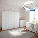 Ver imagem 2 de Quarto Infantil Mississpi 6 Portas Ambiente com Berço Tutto New Branco Fosco e Colchão Gazin - Henn