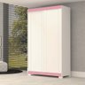 Guarda Roupa Solteiro 2 Portas 2 Gavetas Samira ACP MÓVEIS Branco/Rosa - 100% MDF - 2