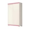 Guarda Roupa Solteiro 2 Portas 2 Gavetas Samira ACP MÓVEIS Branco/Rosa - 100% MDF - 1