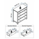 Ver imagem 7 de Cômoda Rústica 4 gavetas - Madeira maciça Lutz Home Decor 1034 Marrom