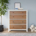 Ver imagem 1 de Cômoda Rústica 4 gavetas - Madeira maciça Lutz Home Decor 1034 Marrom