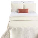 Ver imagem 1 de Kit Cobre Leito Colcha Quality Casal 3 Peças Percale 200 Fios Bordado - Palha